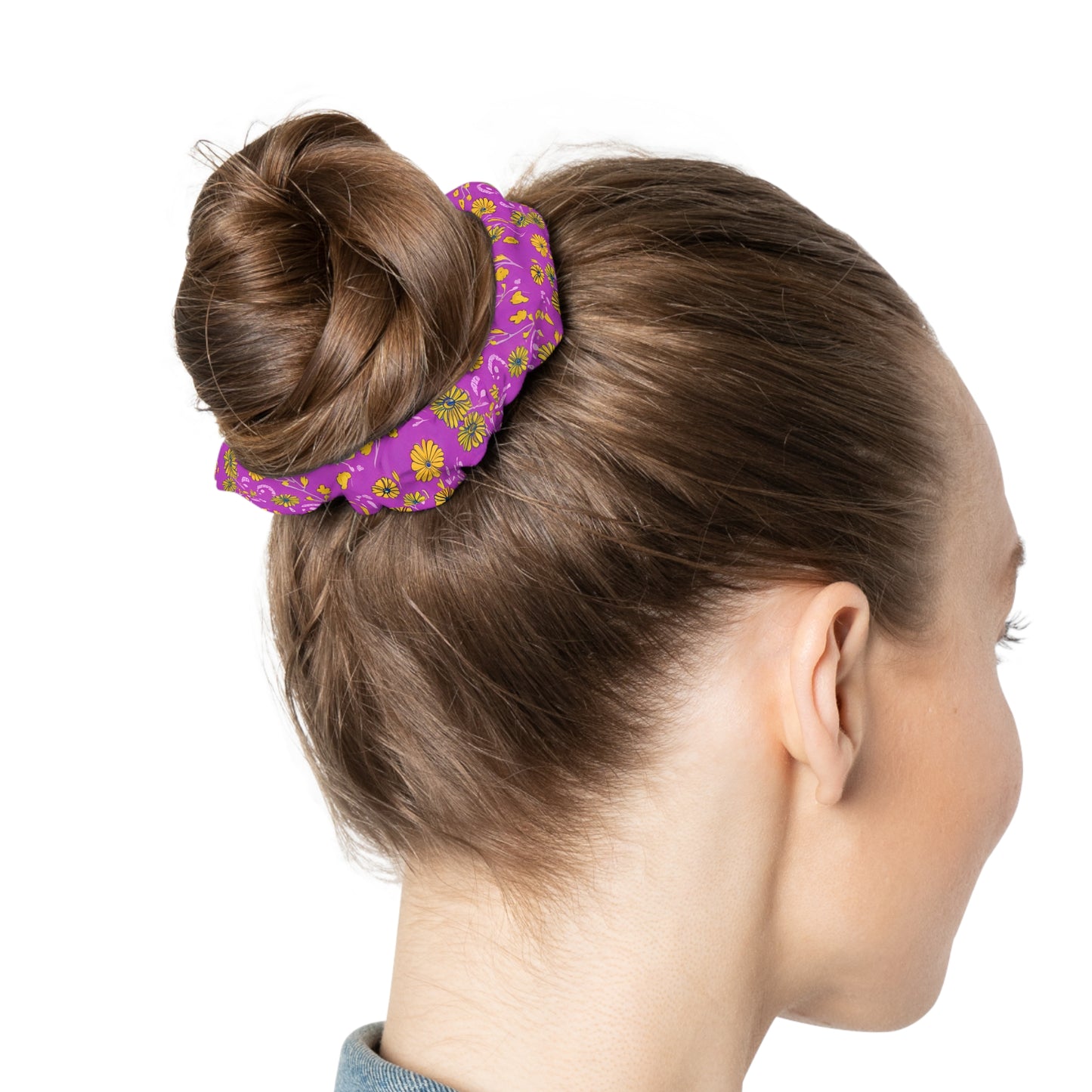 Floral Fuchsia Scrunchie