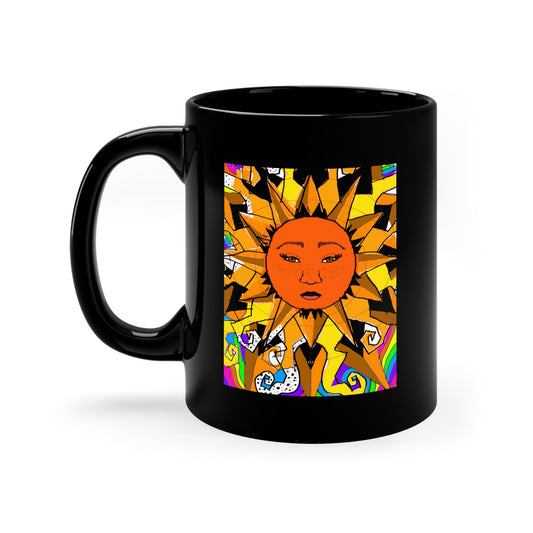 Electric Sun Black Mug