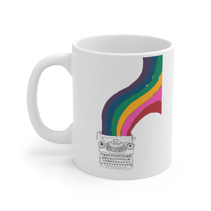 Typewriter Rainbow Mug