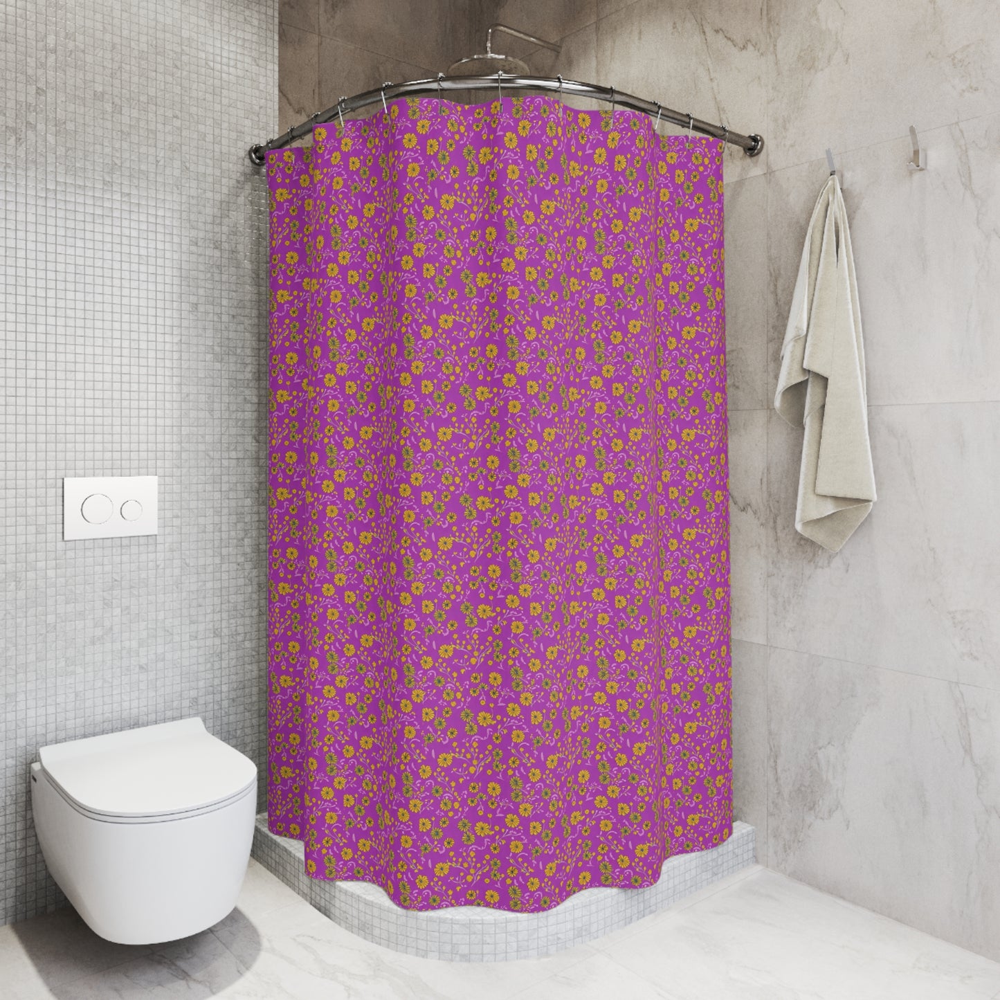 Floral Fuchsia Shower Curtain