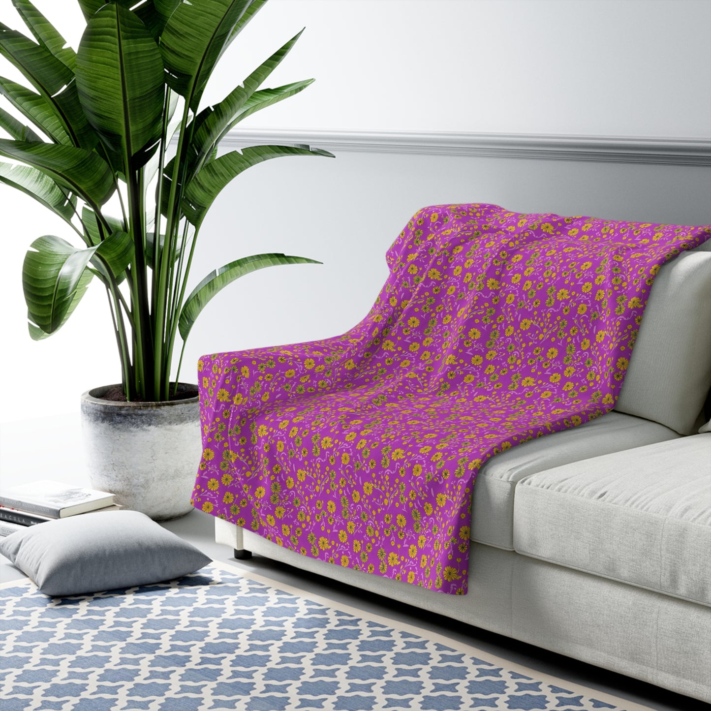 Floral Fuchsia Blanket