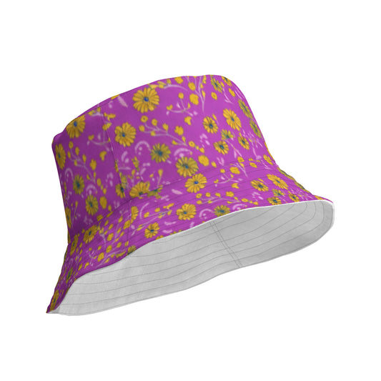 Floral Fuscia Reversible Bucket Hat